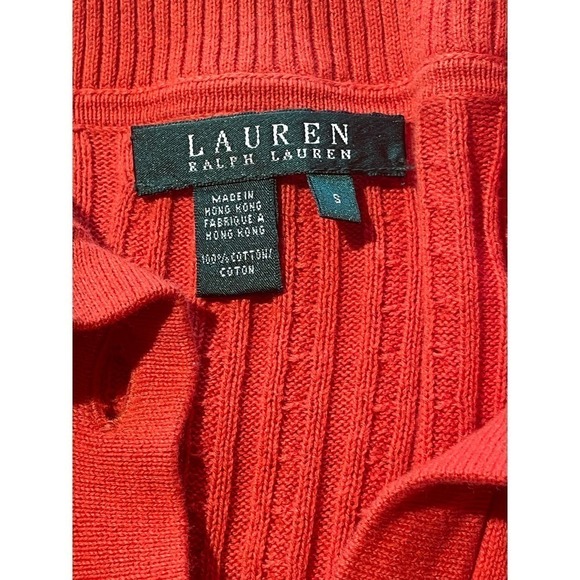 Ralph Lauren Women's Orange Cardigan button up sweater. Size Small - Picture 2 of 6